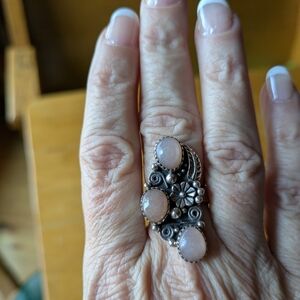 Authentic Chocolate Moonstone And Sterling Silver Ring Sz 7